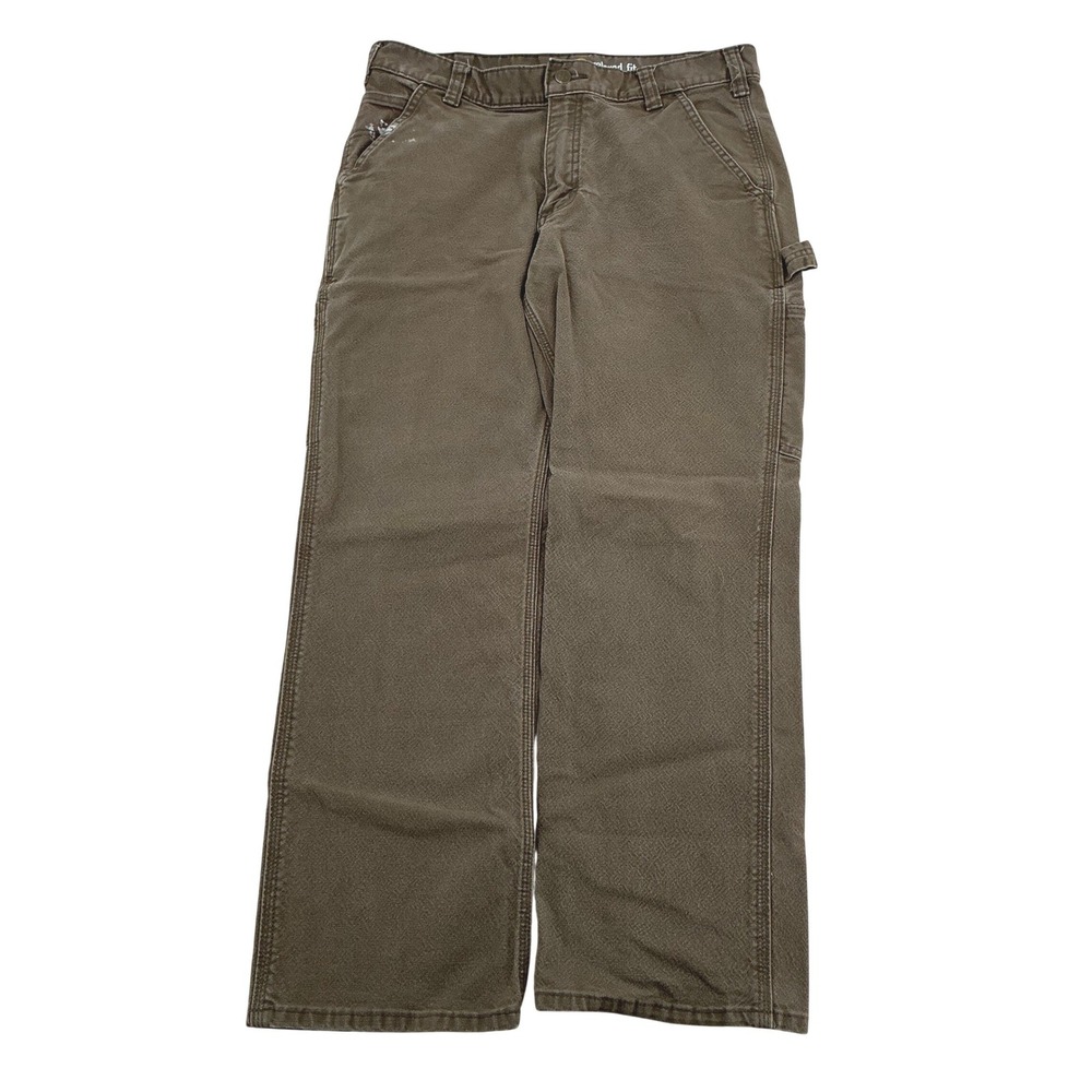 Vintage Carhartt Relaxed Fit Carpenter Pants Mens 33x30 Brown Canvas Workwear